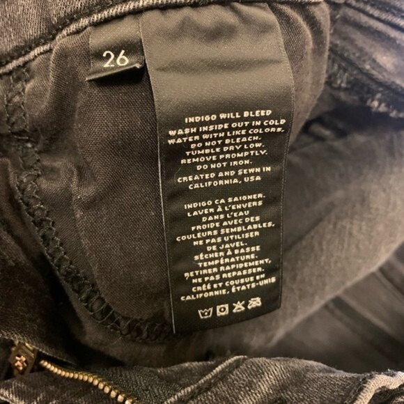 J Brand Vanity Faded Black Skinny Jeans Altered Inseam Size 26 - Picture 8 of 9